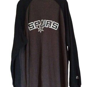 San Antonio Spurs Neck/Grey Waffle Knit L-Sleeve Shirt Shirt 2XLT